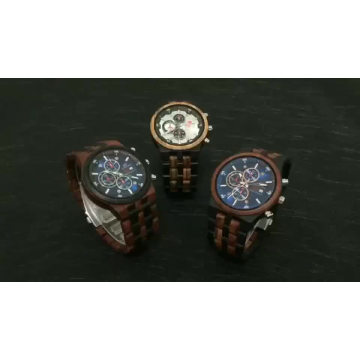 Kun Huang 1020 Casual Wooden Watch Men Luxury Stylish Wood Quartz Calendar Watches Chronograph Military Men clock Relogio